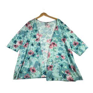 Catherines Floral Print Open Cardigan Sweater size 1XWP